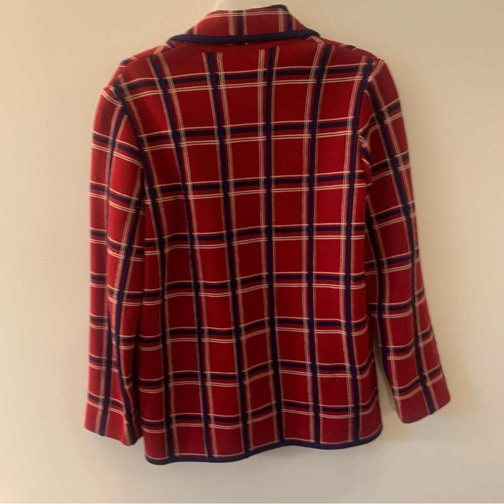 Vintage Sportif Plaid Check Collared Military Blazer Jacket - Picture 6 of 13